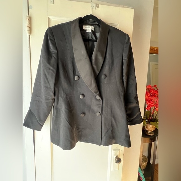 Vintage Christian Dior Tuxedo Blazer Double Breasted 16 - Picture 5 of 9